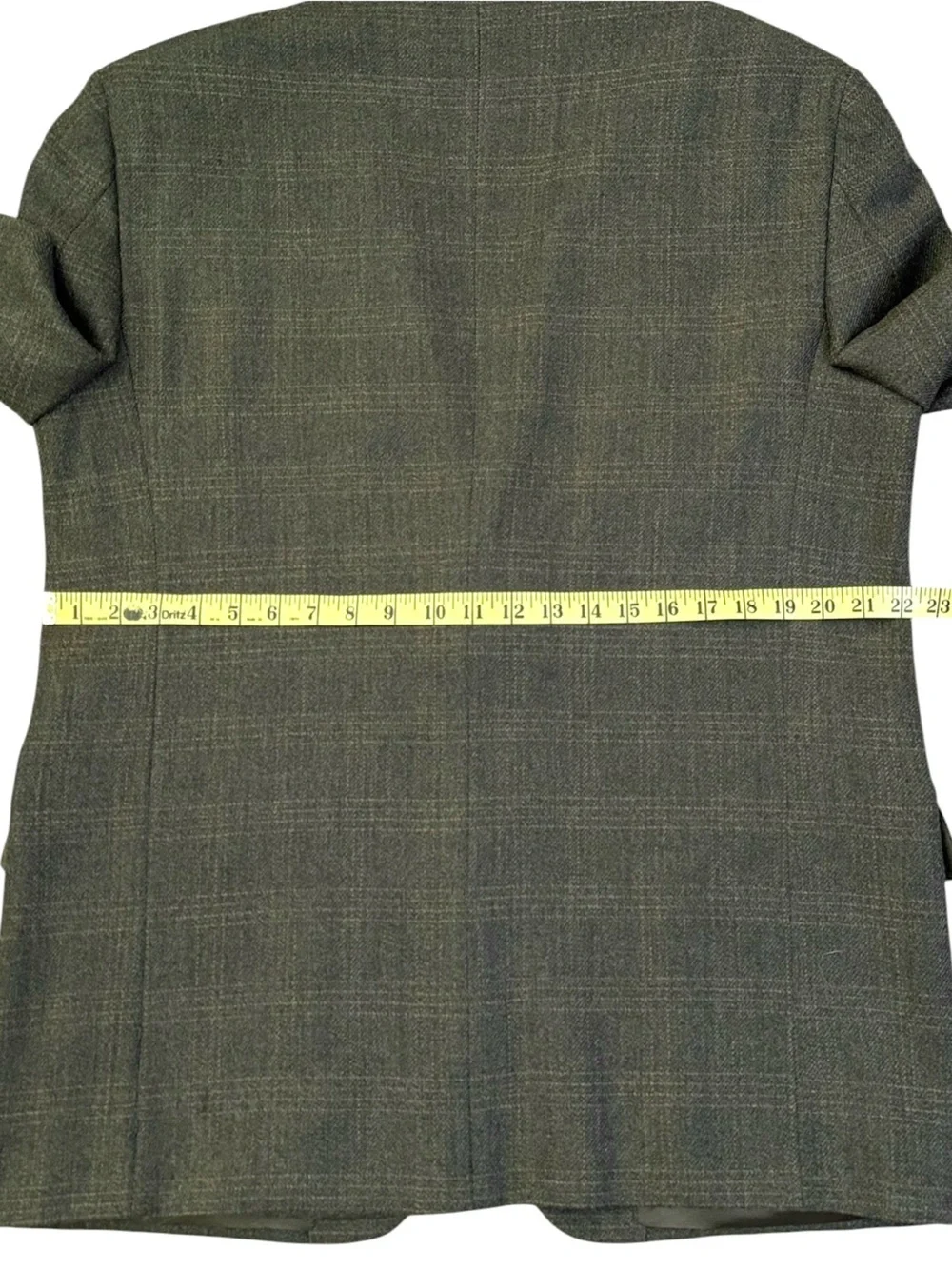 Vintage Joseph Abboud 43R Dark Green Windowpane Plaid Sport Coat Lambswool GFT